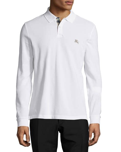 white long sleeve burberry polo|Burberry black long sleeve shirt.